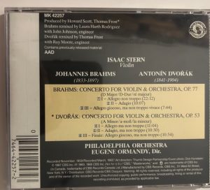 Isaac Stern Brahams, Dvorak violin concertos Eugene Ormandy - Imagen 3